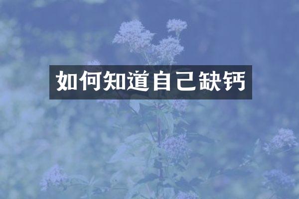 如何知道自己缺钙