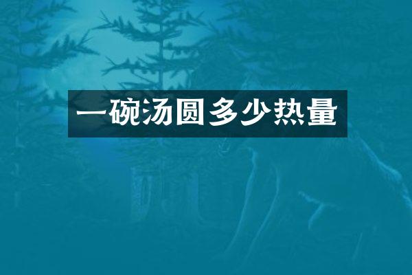 一碗汤圆多少热量