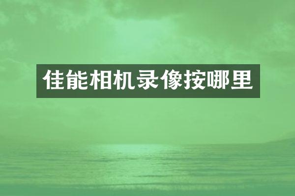 佳能相机录像按哪里