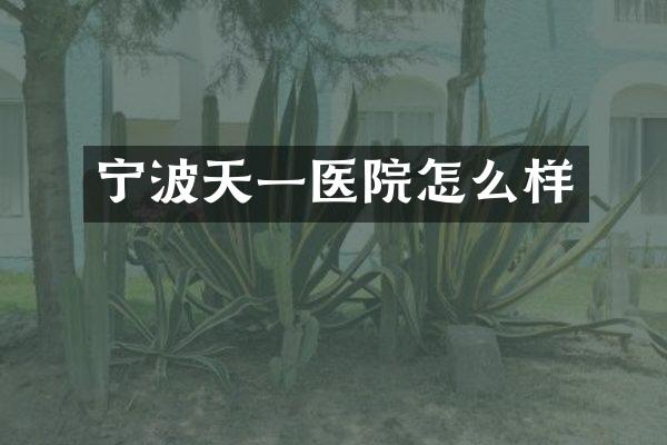宁波天一医院怎么样