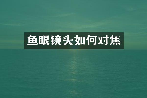 鱼眼镜头如何对焦