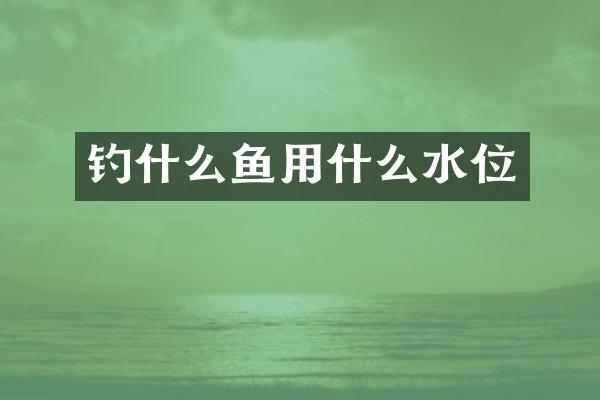 钓什么鱼用什么水位