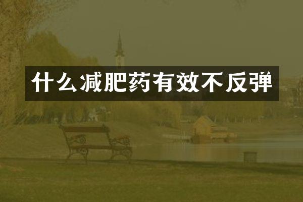 什么减肥药有效不反弹