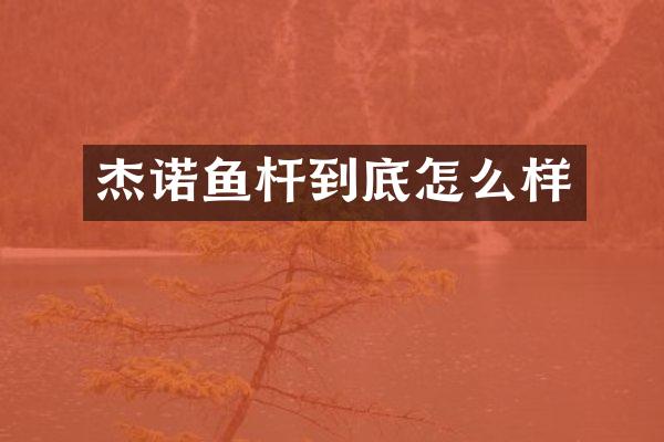杰诺鱼杆到底怎么样