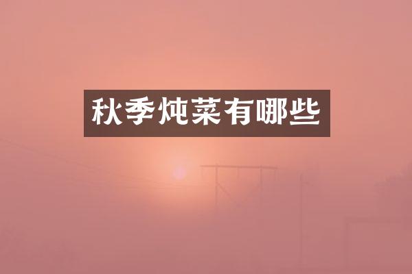 秋季炖菜有哪些