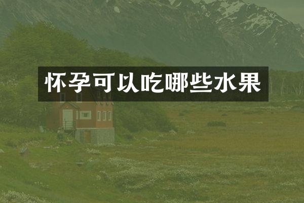 怀孕可以吃哪些水果