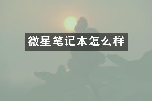 微星笔记本怎么样