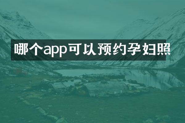 哪个app可以预约孕妇照