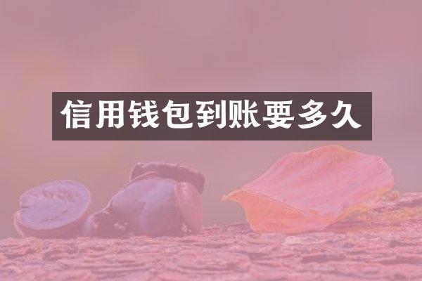 信用钱包到账要多久