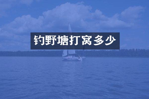 钓野塘打窝多少