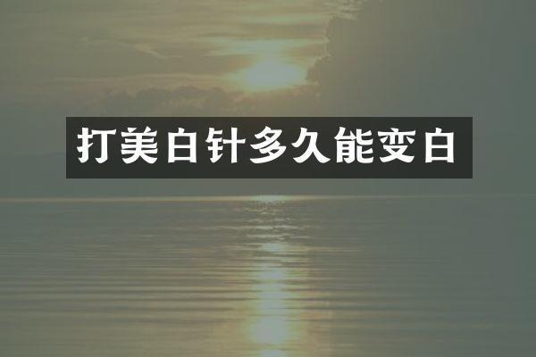 打美白针多久能变白