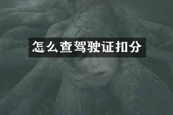 怎么查驾驶证扣分