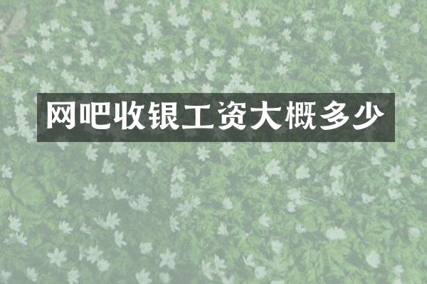 网吧收银工资大概多少