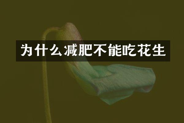 为什么减肥不能吃花生