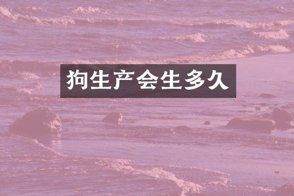 狗生产会生多久