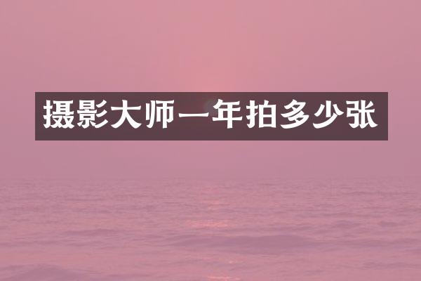 摄影大师一年拍多少张