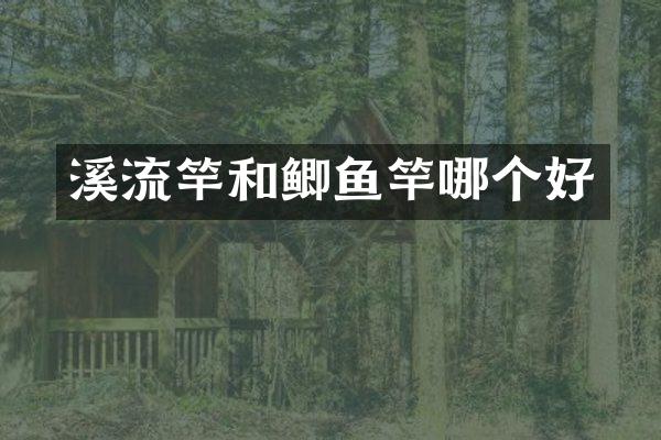 溪流竿和鲫鱼竿哪个好