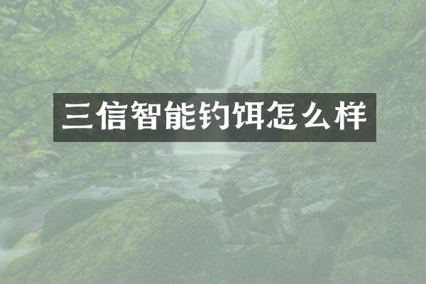 三信智能钓饵怎么样