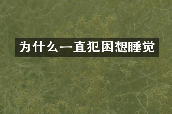为什么一直犯困想睡觉