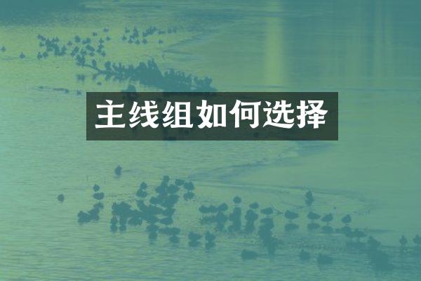 主线组如何选择
