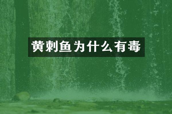 黄刺鱼为什么有毒