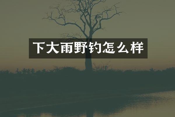 下大雨野钓怎么样