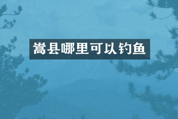 嵩县哪里可以钓鱼