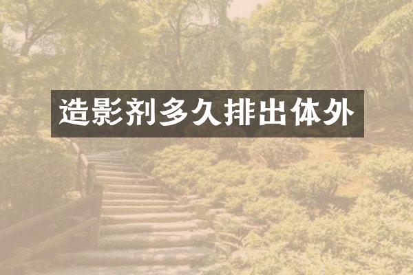 造影剂多久排出体外