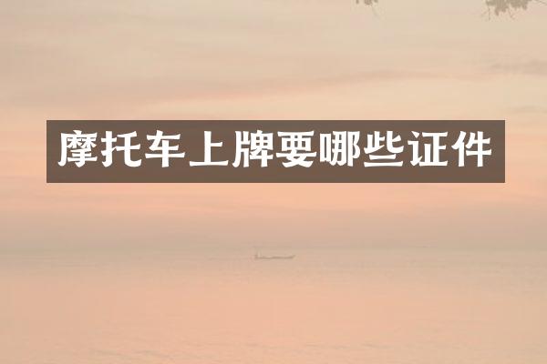 摩托车上牌要哪些证件