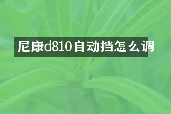 尼康d810自动挡怎么调
