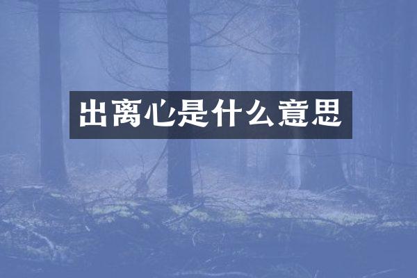 出离心是什么意思