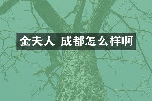 金夫人 成都怎么样啊