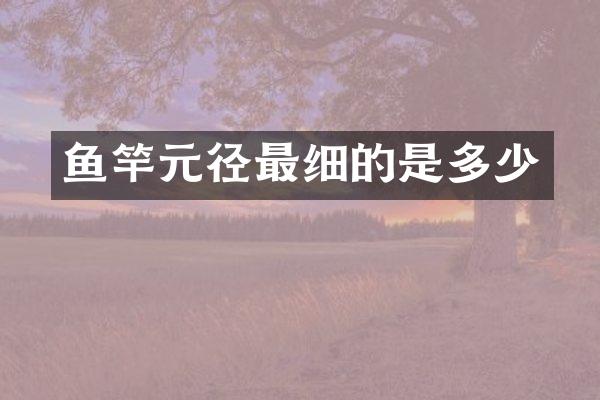 鱼竿元径最细的是多少
