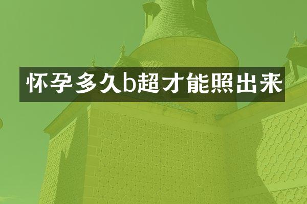 怀孕多久b超才能照出来