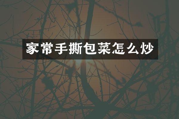 家常手撕包菜怎么炒