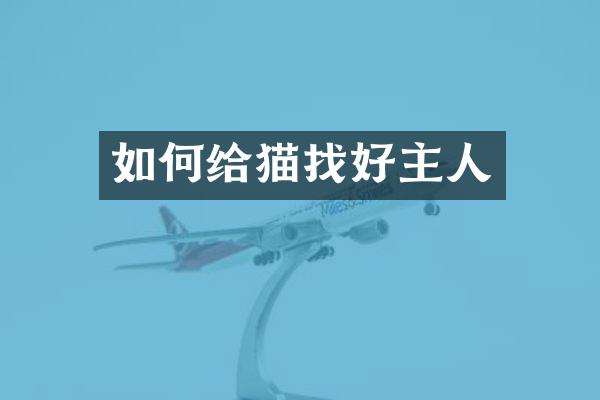 如何给猫找好主人