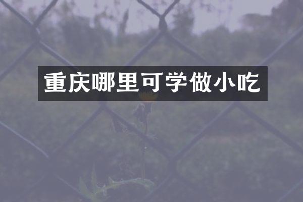重庆哪里可学做小吃