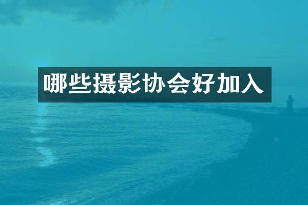 哪些摄影协会好加入