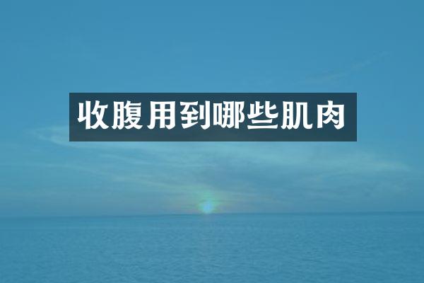 收腹用到哪些肌肉