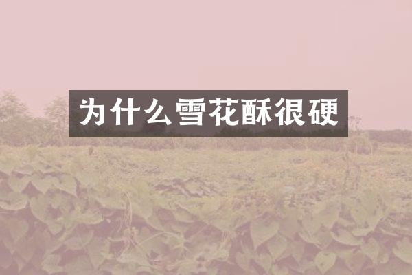 为什么雪花酥很硬