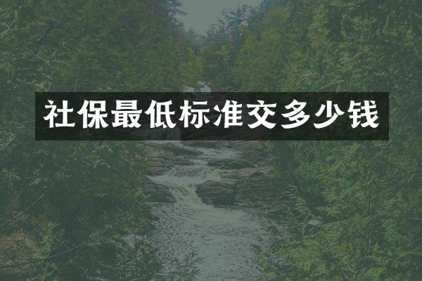 社保最低标准交多少钱