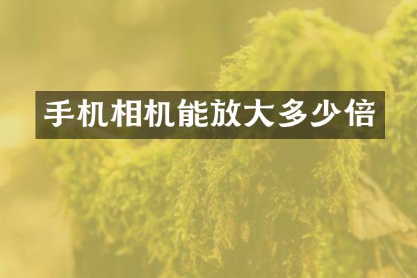 手机相机能放大多少倍
