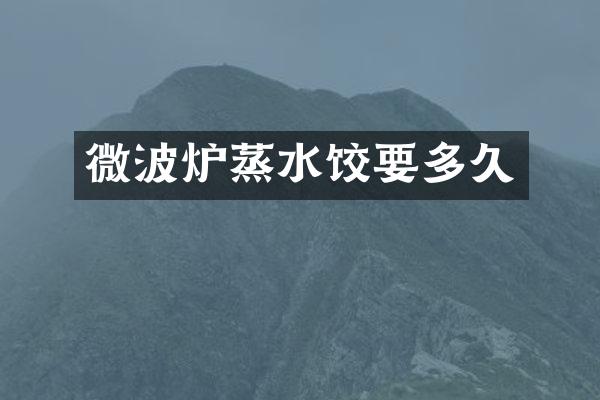 微波炉蒸水饺要多久