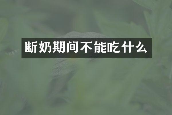 断奶期间不能吃什么