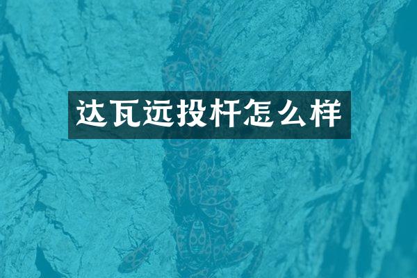 达瓦远投杆怎么样