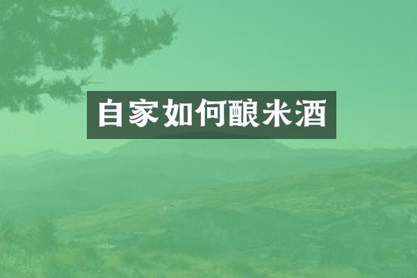 自家如何酿米酒
