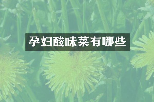 孕妇酸味菜有哪些