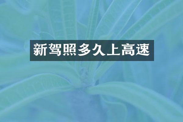 新驾照多久上高速