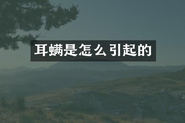 耳螨是怎么引起的