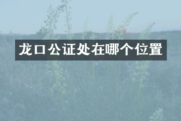 龙口公证处在哪个位置